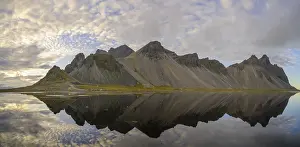 Water reflection, Klifatindur with Vestrahorn