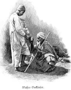 Water seller in Cairo, Egypt, two men