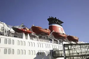 Water transport, passenger multi storied ship with life boats