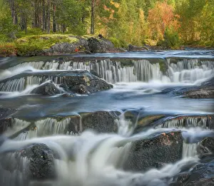Waterfall in autumnal forest, Ulvsvag