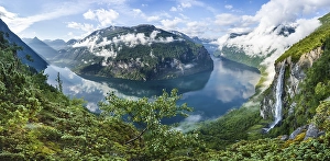 Category Mountain Landscapes Prints: Waterfall Gjerdefossen, at Ornesvingen viewpoint