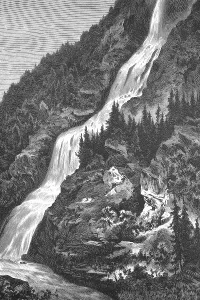 Waterfall near Romkerhalle in the Harz Mountains