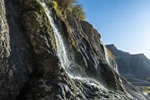 Waterfall at a overflow of the lower lake