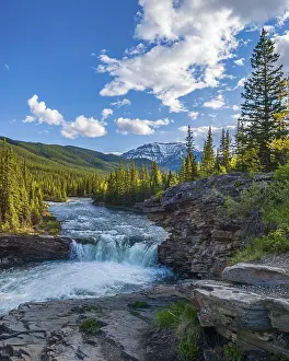 A waterfall on the Sheep River in Kananaskis Country