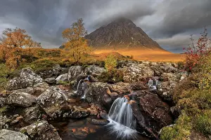 Waterfall, wild river, cloudy mood
