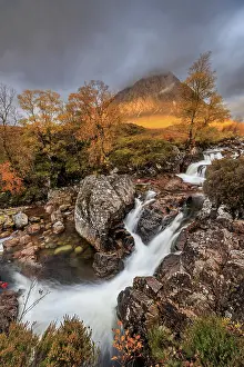 Waterfall, wild river, cloudy mood