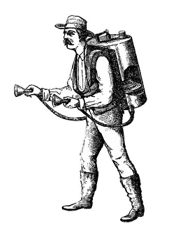 Watering device, historical illustration from: Marie Adenfeller