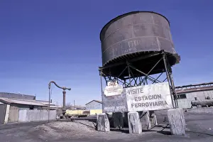 Watertank at the old railway station in Baquedano Chile