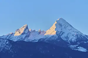 Watzmann massif at sunrise in winter