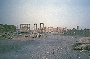 Way to the theatre, Palmyra, Syria, May 1987, vintage, retro, old, historical, Asia