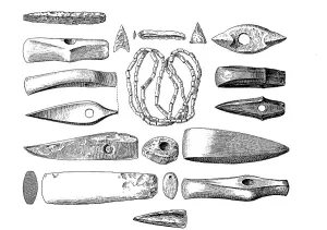 Weapons, jewellery and utensils from the Stone Age