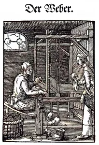The Weaver, woodcut from the, Das Staendebuch