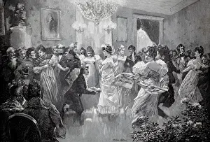 A wedding ball in the 19th century with wealthy people