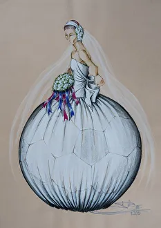 Wedding dress, football, haute couture