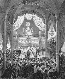 The wedding of Umberto I and his cousin Margarethe on 22 April 1868 in Turin Cathedral