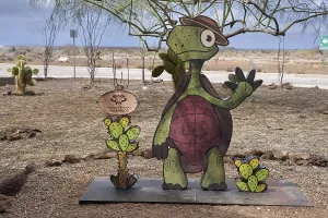 Welcome sign, Photo point, Galapagos Ecologic Airport