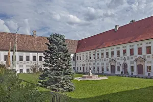 Wessobrunn Monastery with fountain