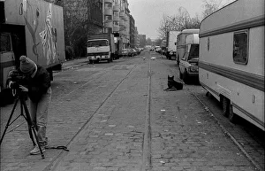 West Berlin, 01.01.1990, at the Wall at Potsdamer Platz