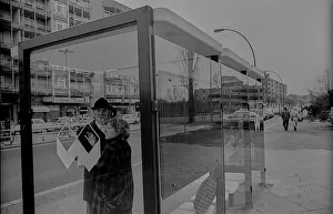 West Berlin, 4.2.1990, bus stop