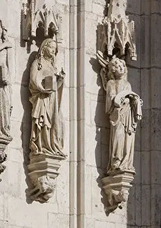 West facade, figures south of the main portal