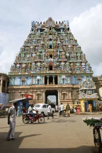 West tower of jambukeshwara temple in Thiruvanaikaval