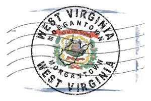 West Virginia Morgantown Round Seal Map Design