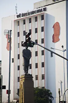Western railway local trains terminus and statue of sir dinshaw edulji wacha