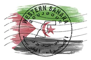 Western Sahara Boujdour Round Seal Map Design