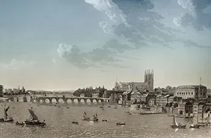 Westminster Bridge, London, England, ca 1745