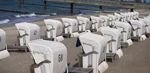 White beach chairs on the beach of Heiligendamm