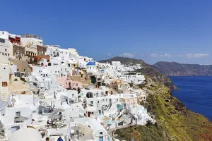 White and colourfully painted holiday homes
