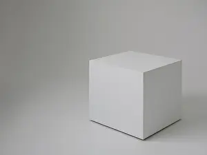 White cube, isolate on light background