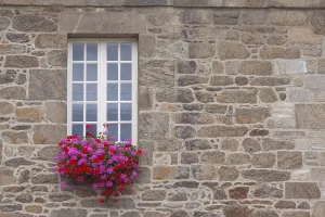 White mullioned window in a historic house