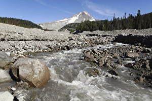 Category Mountain Landscapes Prints: White River Gorge with Mount Hood volcano