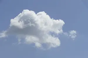 White spring clouds, backlighting