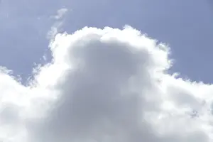 White spring clouds, backlighting