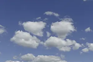 White spring clouds, blue sky, Germany