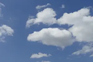 White spring clouds, blue sky, Germany