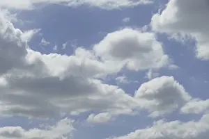 White spring clouds, blue sky, Germany