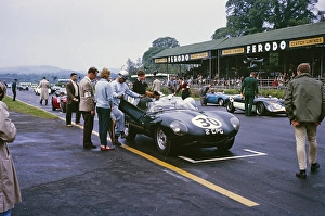 Whitsun Sports Car Race 3 June 1963, John Coundley in the Jaguar D Type on the starting line, Goodwood, England, UK