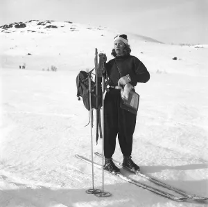 She who tracks the mountain weather. It is the weather observer Anna-Lisa Wikdahl in Riksgraensen in northern Sweden that six times a day is out doing her measurements and reading the instruments