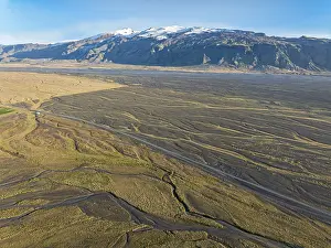 Wide valley of the Markarfljot river