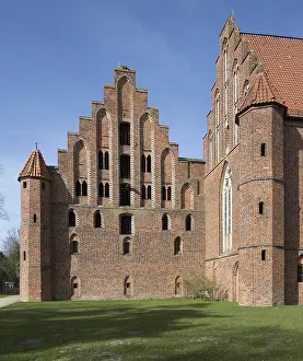Wienhausen b Celle former Cistercian monastery 93929 left west wing of the monastery right nuns choir partial