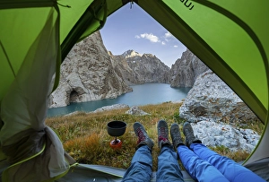 Wild camping, camping in the wilderness with a tent