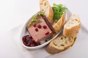 Wild pie with aspic and cranberry
