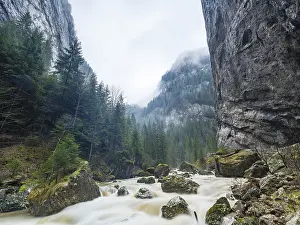 Wild river in the Bicaz Gorge, Carpathian Mountains