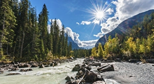 Wild River in Yoho Valley, Beautiful weather