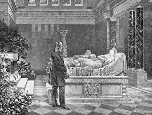William I, King of Prussia at the mausoleum at Charlottenburg Castle in Berlin