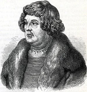 Willibald Pirkheimer. Historical illustration from Otto von Leixner: Illustrated history of German literature