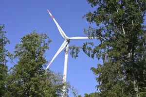 Wind turbine in the forest, Lower Franconia